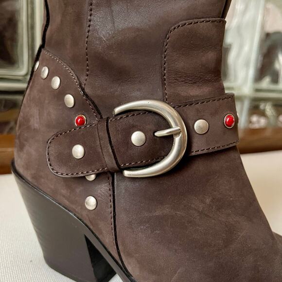 Donald J Pliner Western Couture Collection Noel Brown Boots 6.5 - Picture 5 of 10